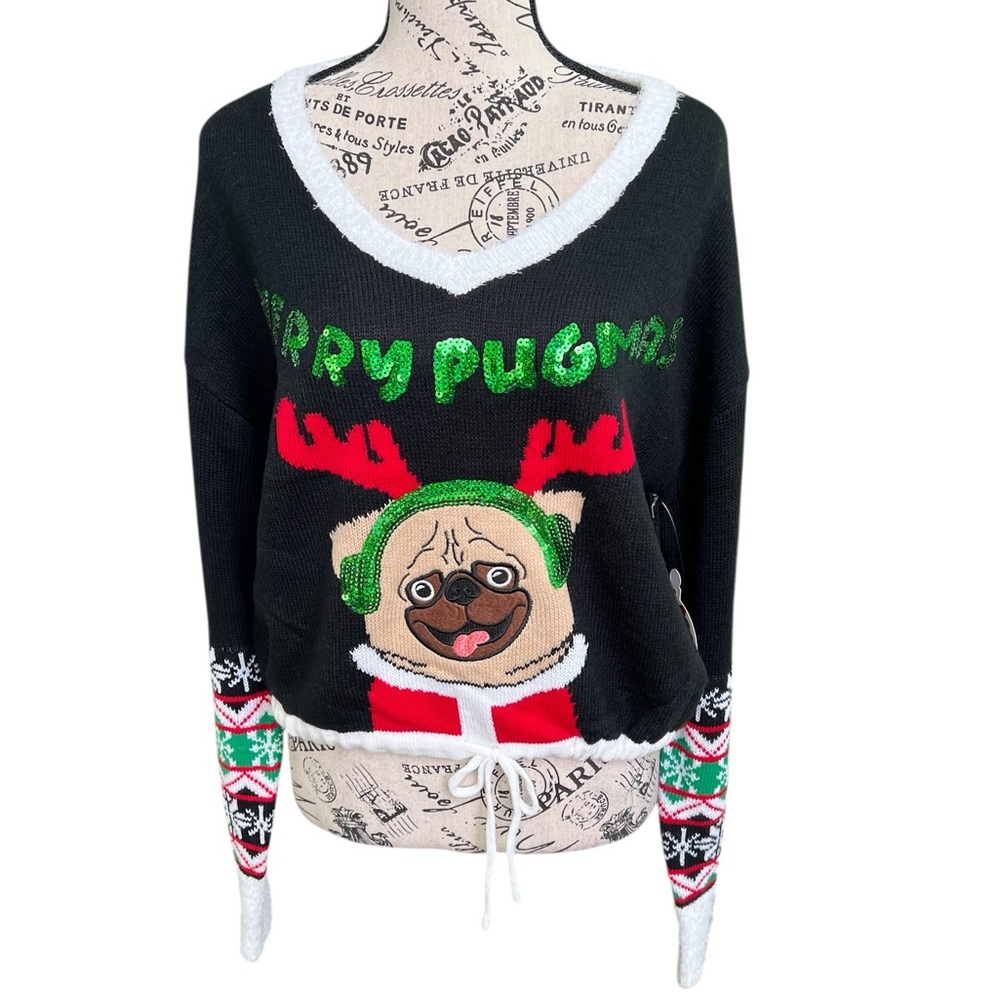 Festive Pug Christmas Sweater